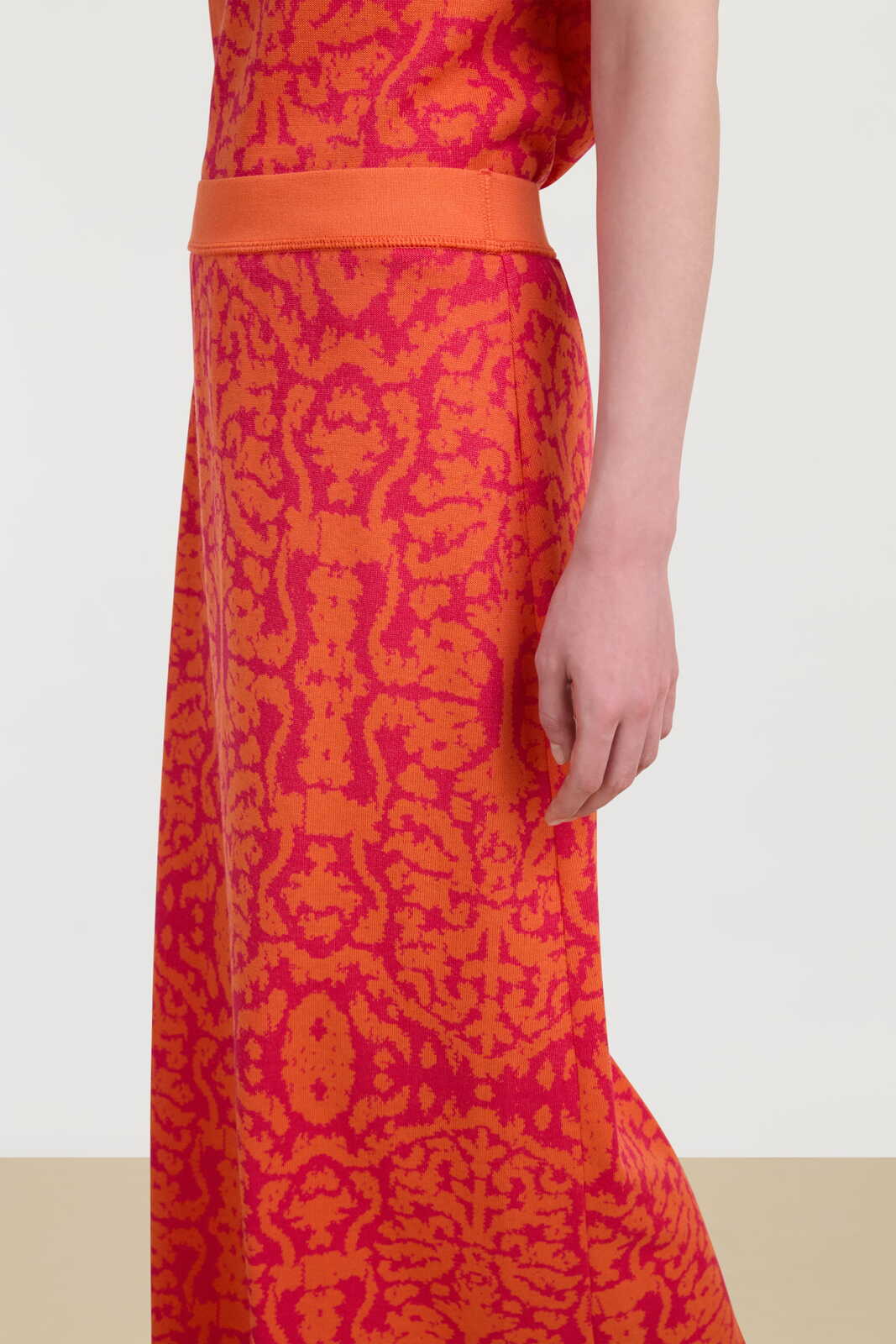theresa skirt--damask design orange