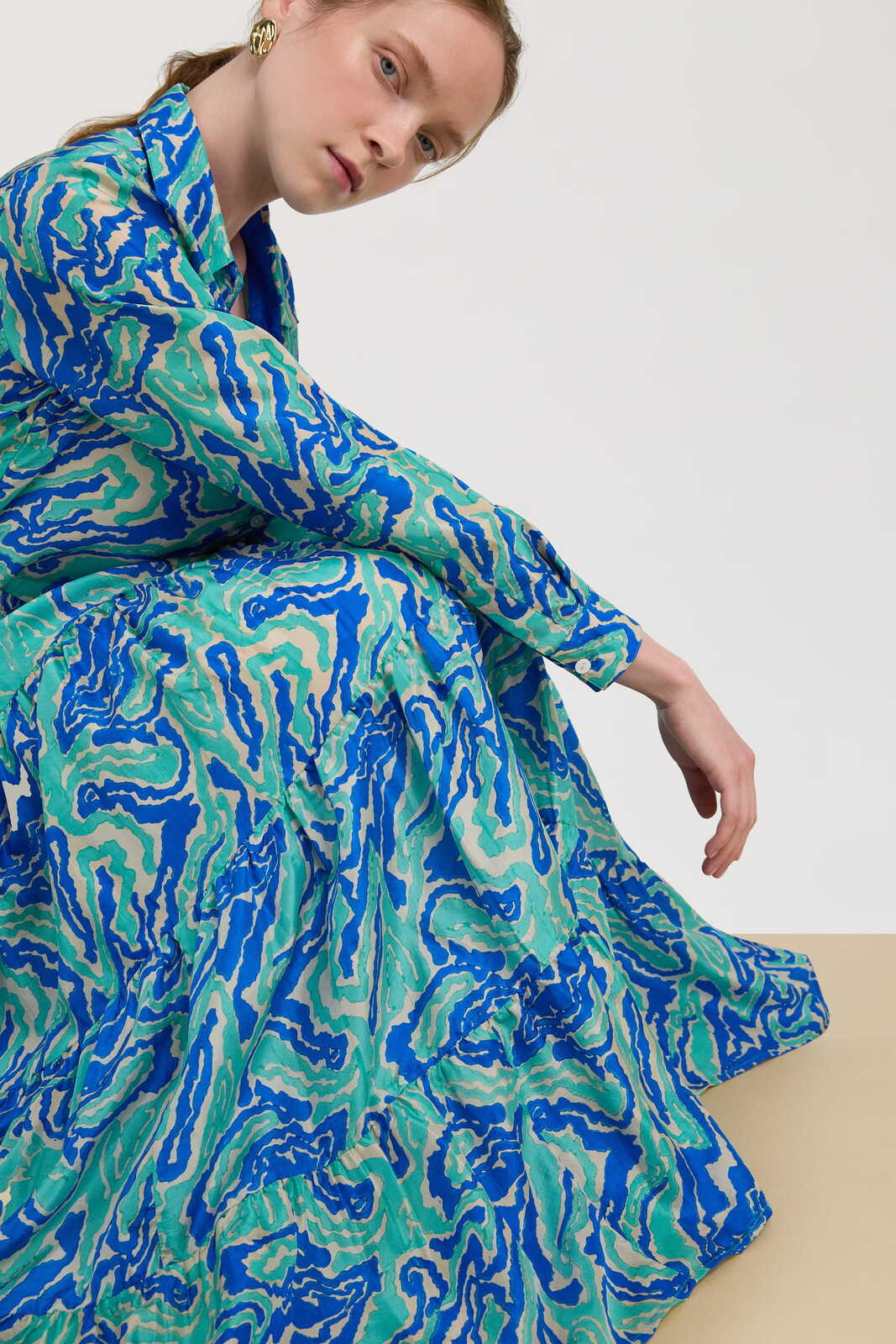 tulsi skirt--dragon cloud aqua