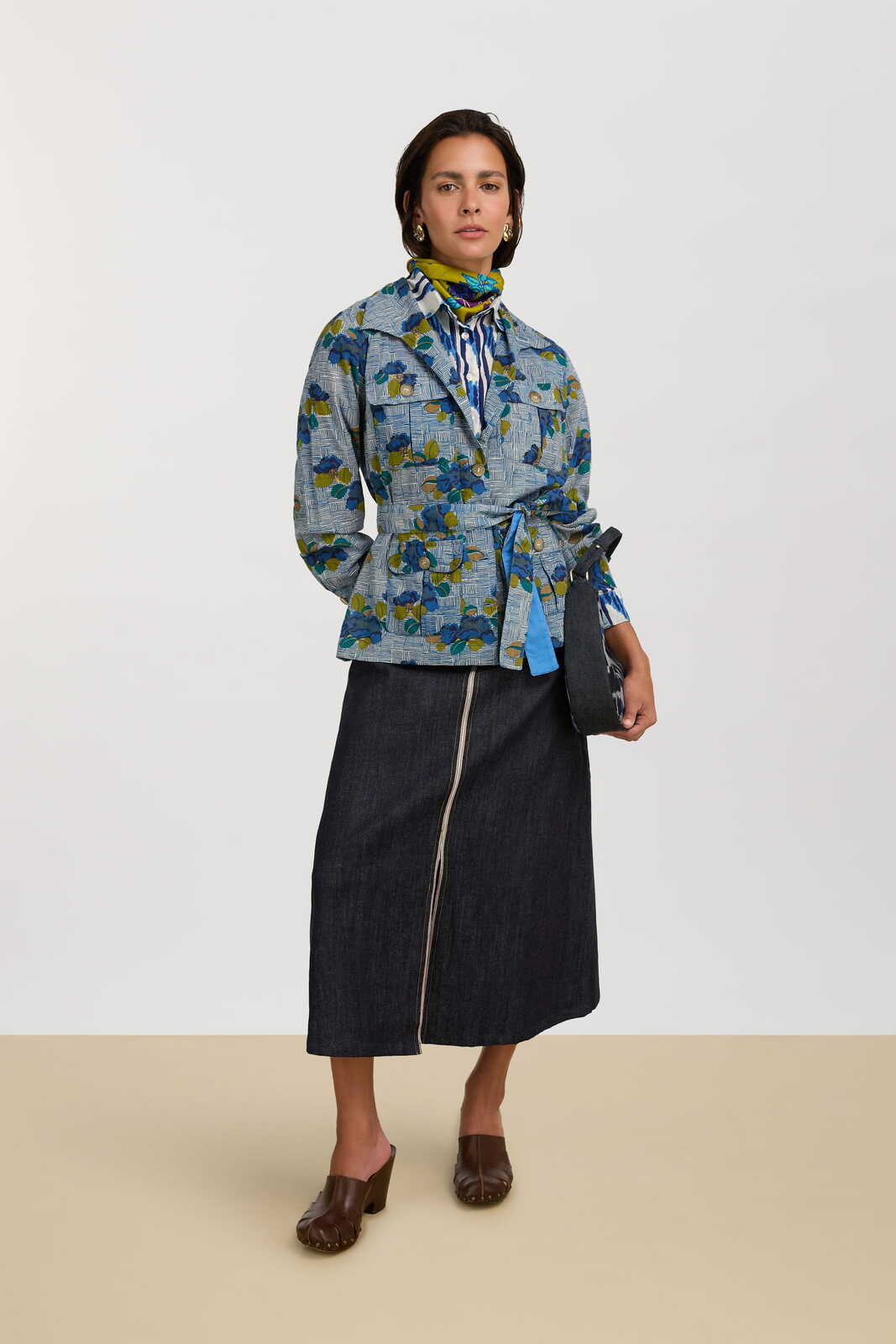 ube shirt-- ikat arrow blue