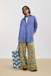 ube shirt--mini stripes plumbago