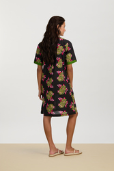 radha tunic--suiko flower black