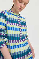 batumi shirt--kusama checkdark teal