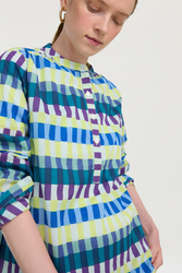 batumi shirt--kusama checkdark teal
