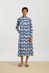 long kurta--ikat arrow blue