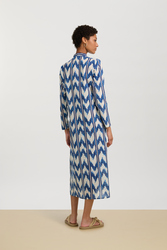 long kurta--ikat arrow blue