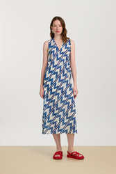 cheack dress--ikat arrow blue