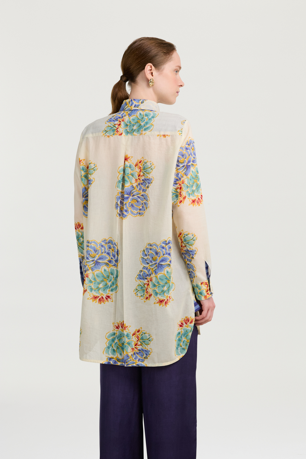 ube shirt--positano flower plumbago