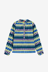 batumi shirt--kusama checkdark teal
