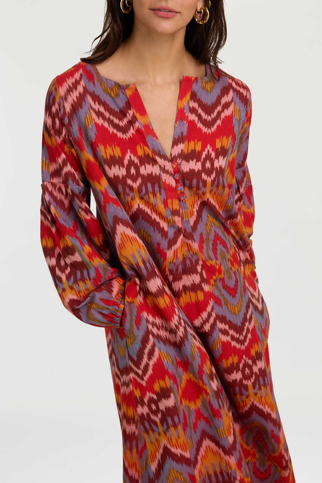 abito khubani--mathura ikat sugar red