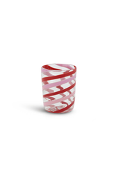 set di 2 bicchieri--blown canna spiral red-pink