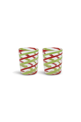 set di 2 bicchieri--red green