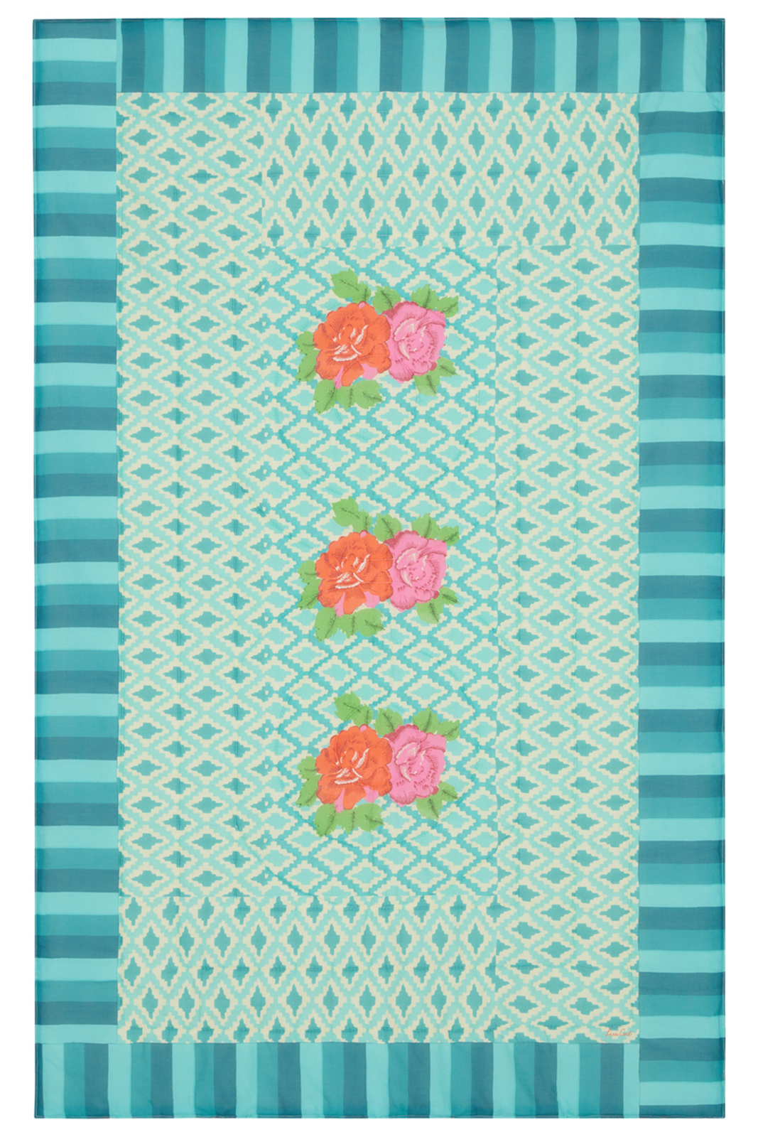 trapunta reversibile 100x180cm--hima big flower turquoise