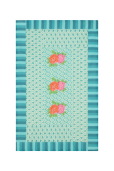 reversible quilt 100x180cm--hima big flower turquoise