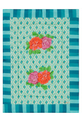 reversible quilt 70x110cm--hima big flower turquoise