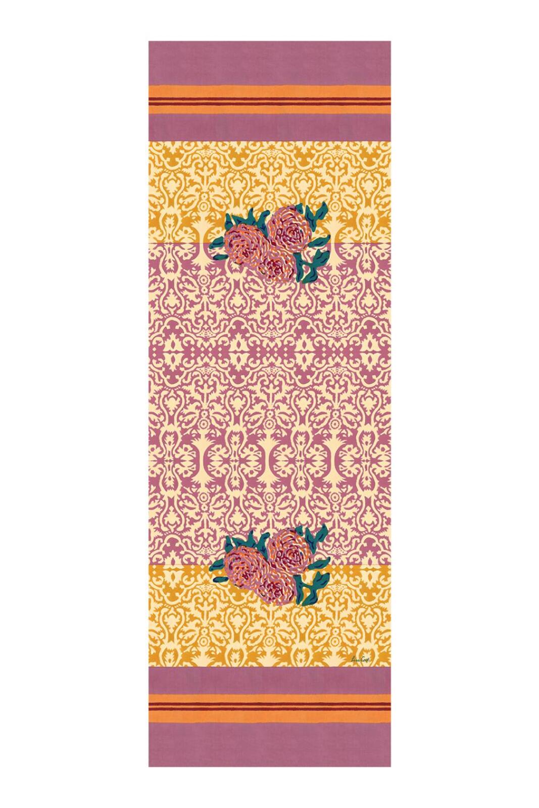 cotton runner 50x150cm--dam dam lilac gold