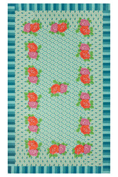 cotton cloth 140x240cm--hima big flower turquoise