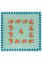 cotton cloth 180x180cm--hima big flower turquoise