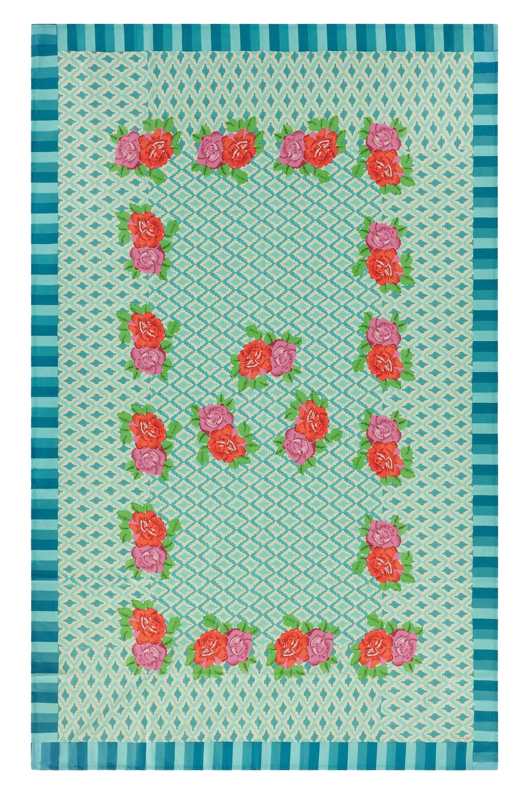 cotton cloth 180x270cm--hima big flower turquoise