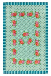 cotton cloth 180x270cm--hima big flower turquoise