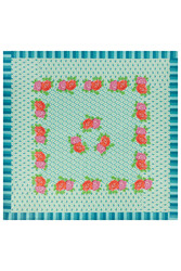 cotton cloth 220x220cm--hima big flower turquoise
