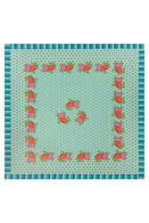 cotton cloth 250x270cm--hima big flower turquoise