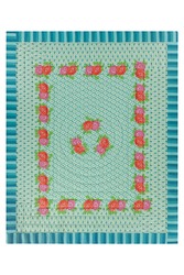 reversible quilt 220x270cm--hima big flower turquoise