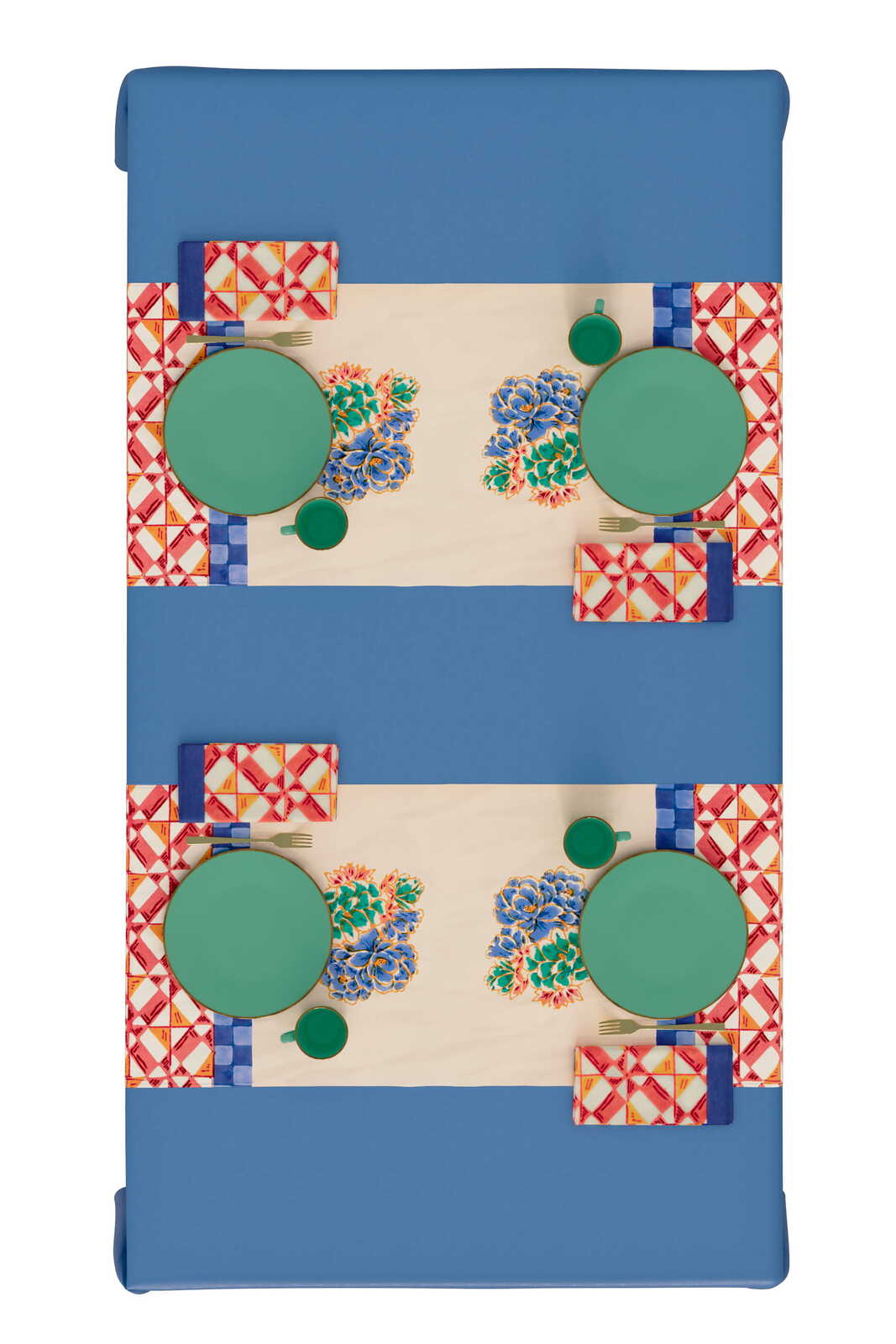 cotton runner 50x150cm--positano red tiles