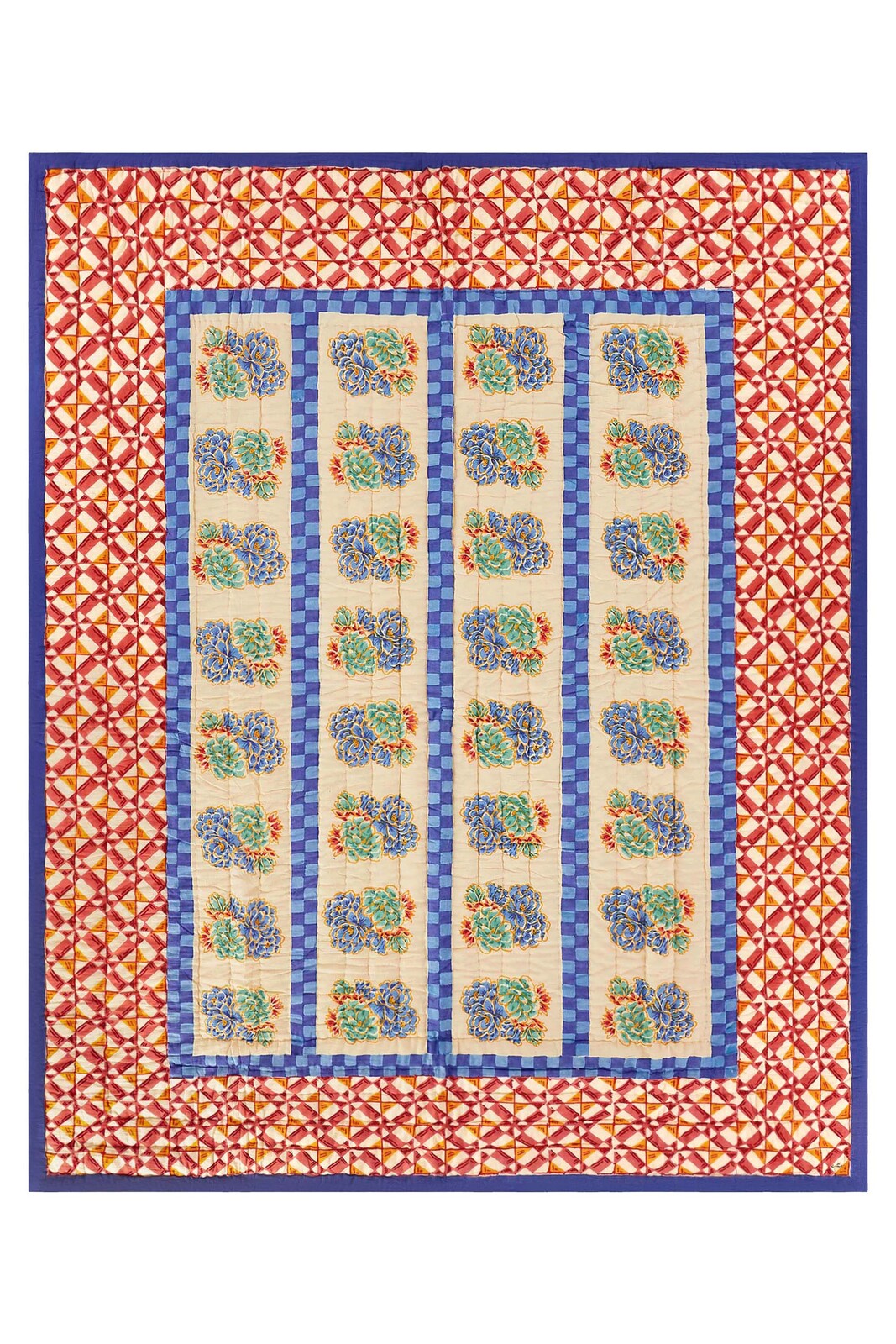 reversible quilt 220x270cm--positano red tiles