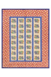 reversible quilt 220x270cm--positano red tiles