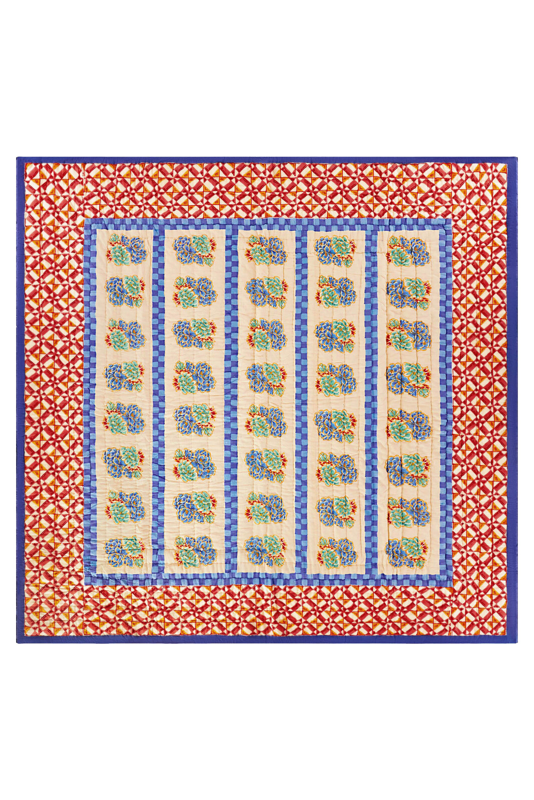 reversible quilt 250x270cm--positano red tiles