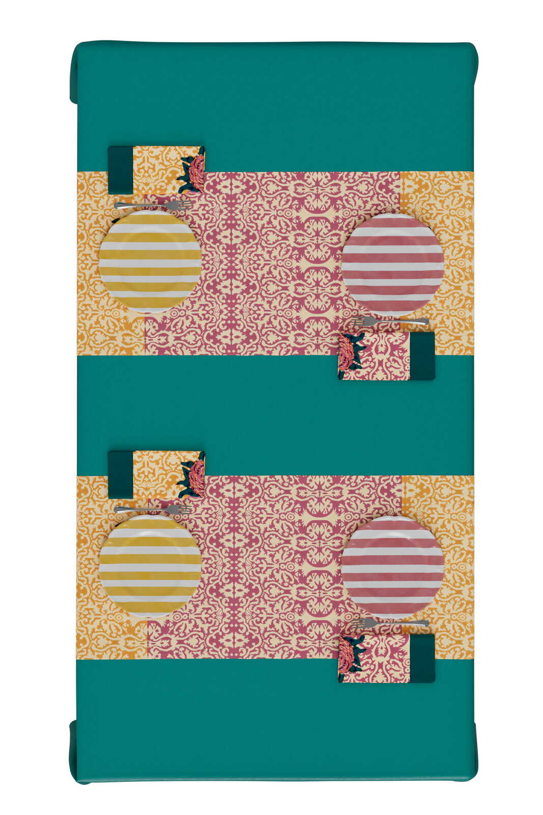 cotton runner 50x150cm--dam dam lilac gold