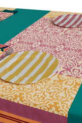 cotton runner 50x150cm--dam dam lilac gold