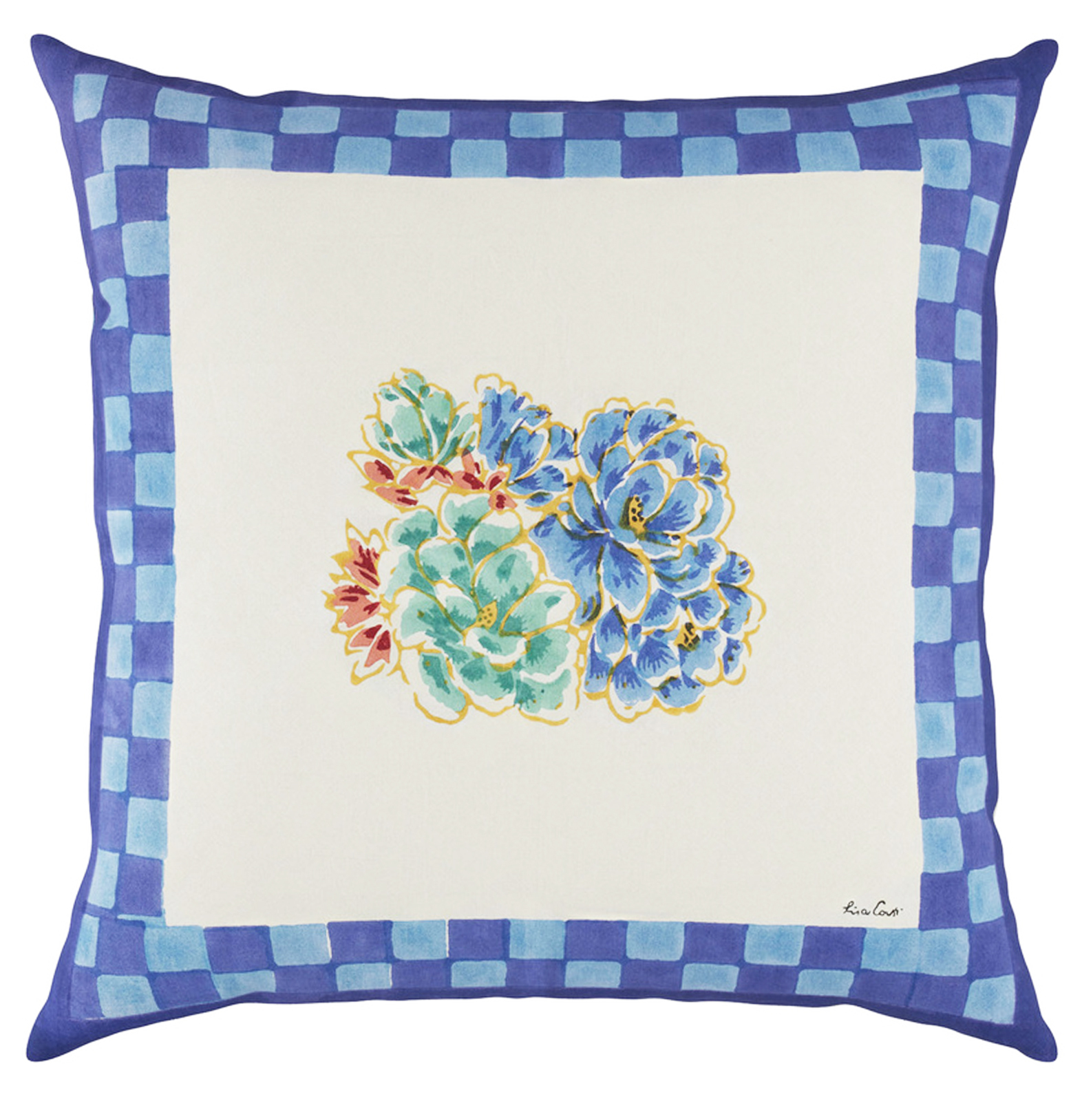 cotton cushion cover 60x60cm--positano red tiles