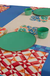 cotton runner 50x150cm--positano red tiles