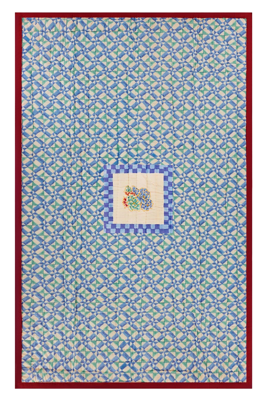 reversible quilt 180x270cm--positano red tiles