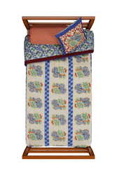 reversible quilt 180x270cm--positano red tiles