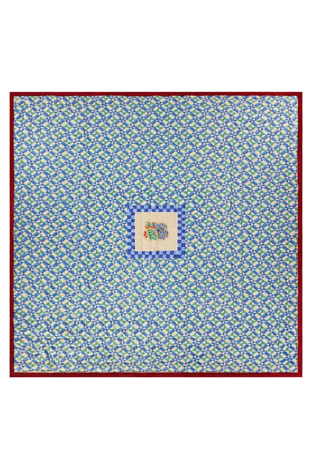 reversible quilt 250x270cm--positano red tiles