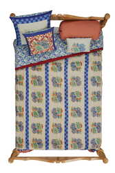 reversible quilt 250x270cm--positano red tiles