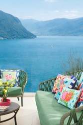 cotton cushion 30x40cm--hima big flower turquoise