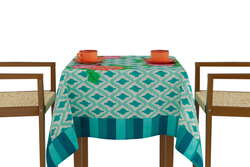 cotton cloth 110x110cm--hima big flower turquoise