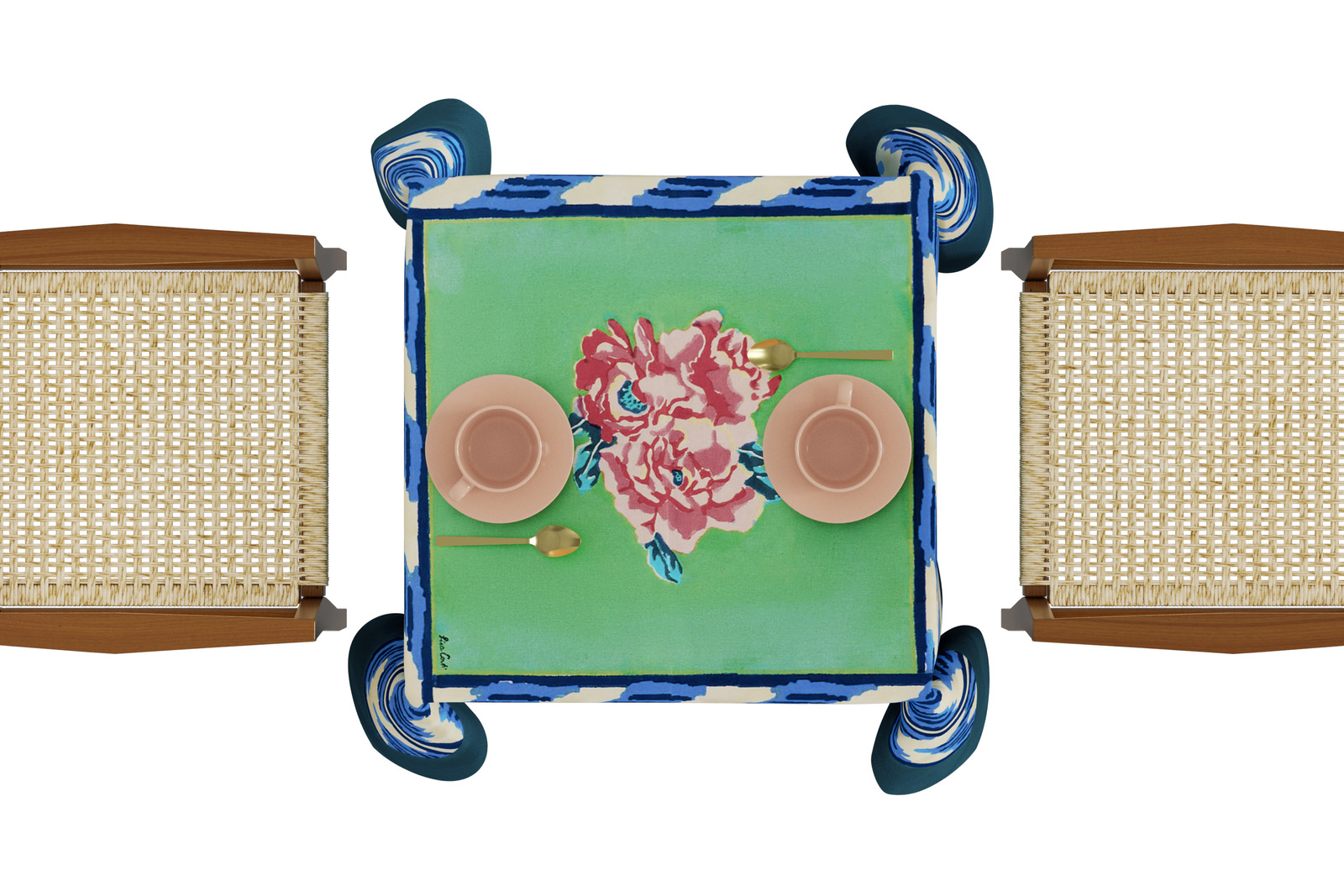 cotton cloth 110x110cm--nina rose mint