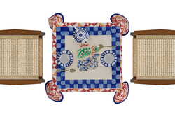 telo cotone 110x110cm--positano red tiles