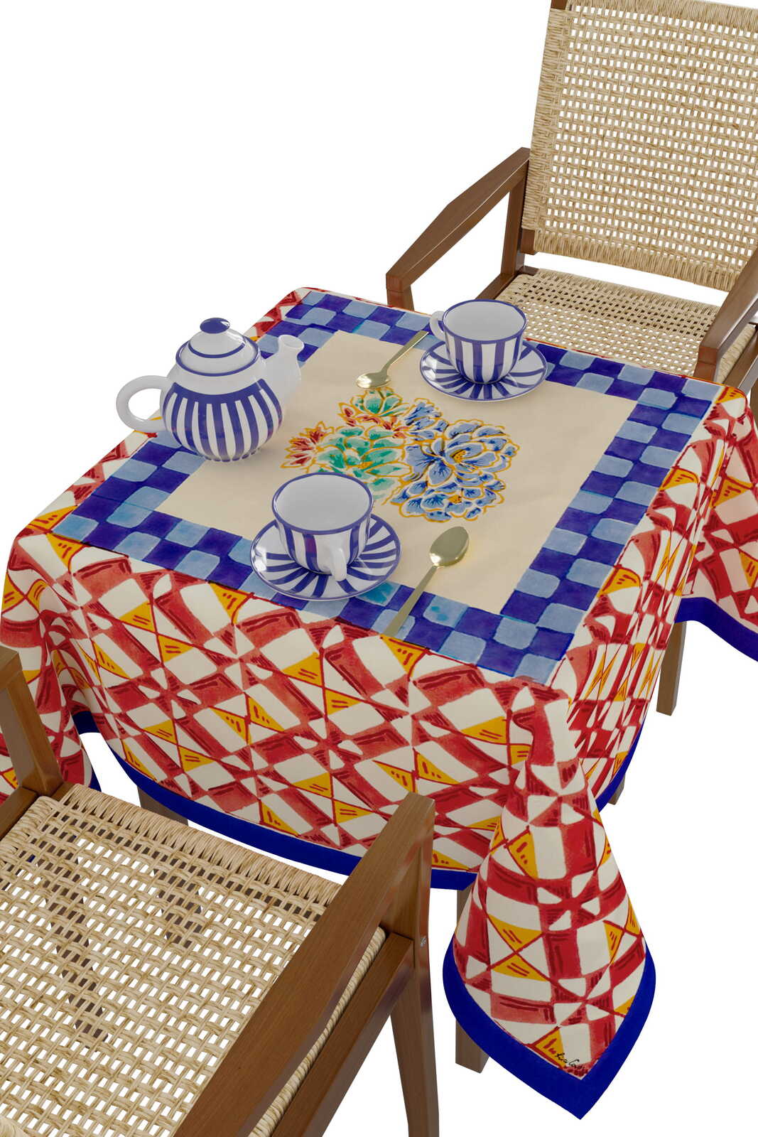 telo cotone 110x110cm--positano red tiles