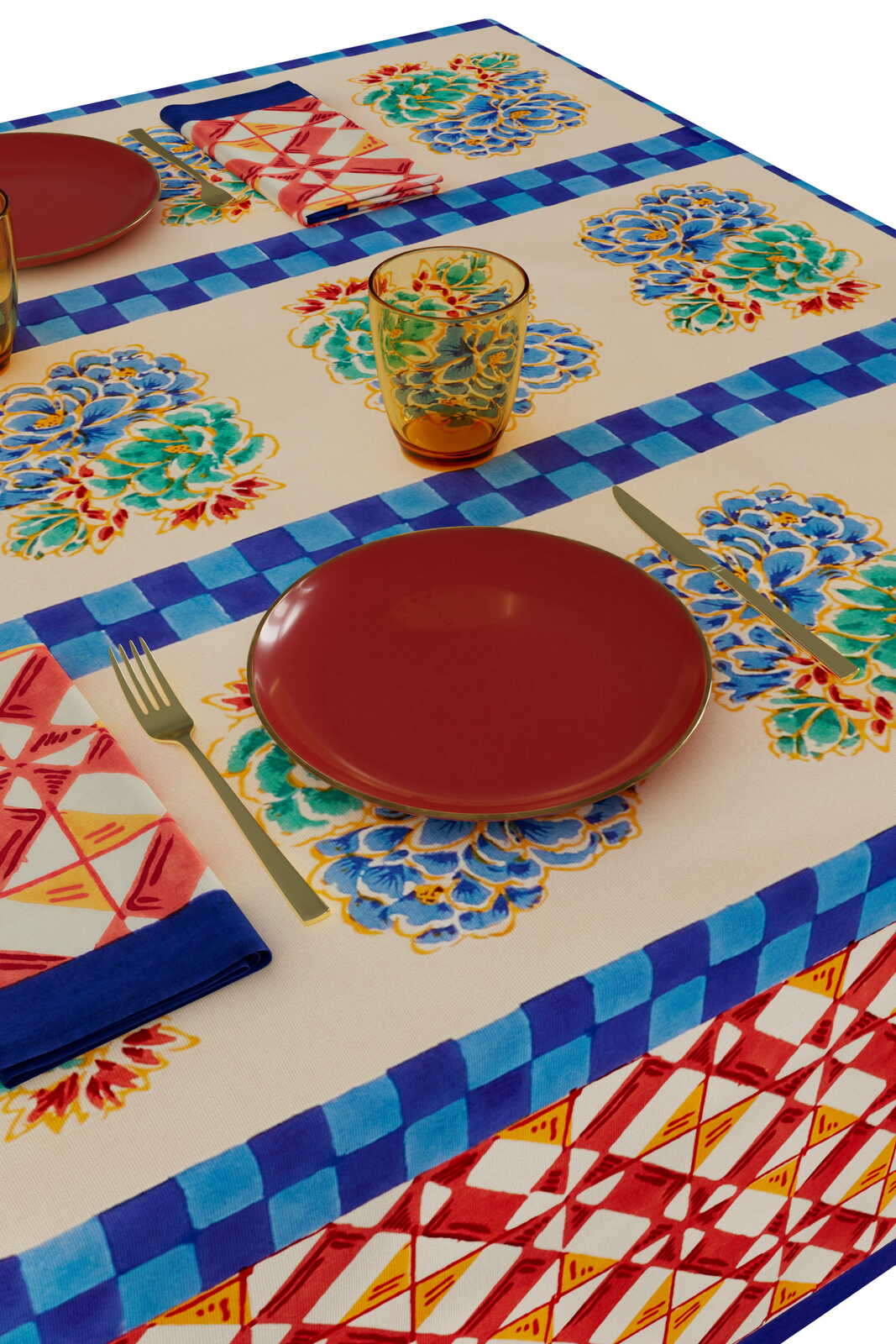 telo cotone 140x240cm--positano red tiles