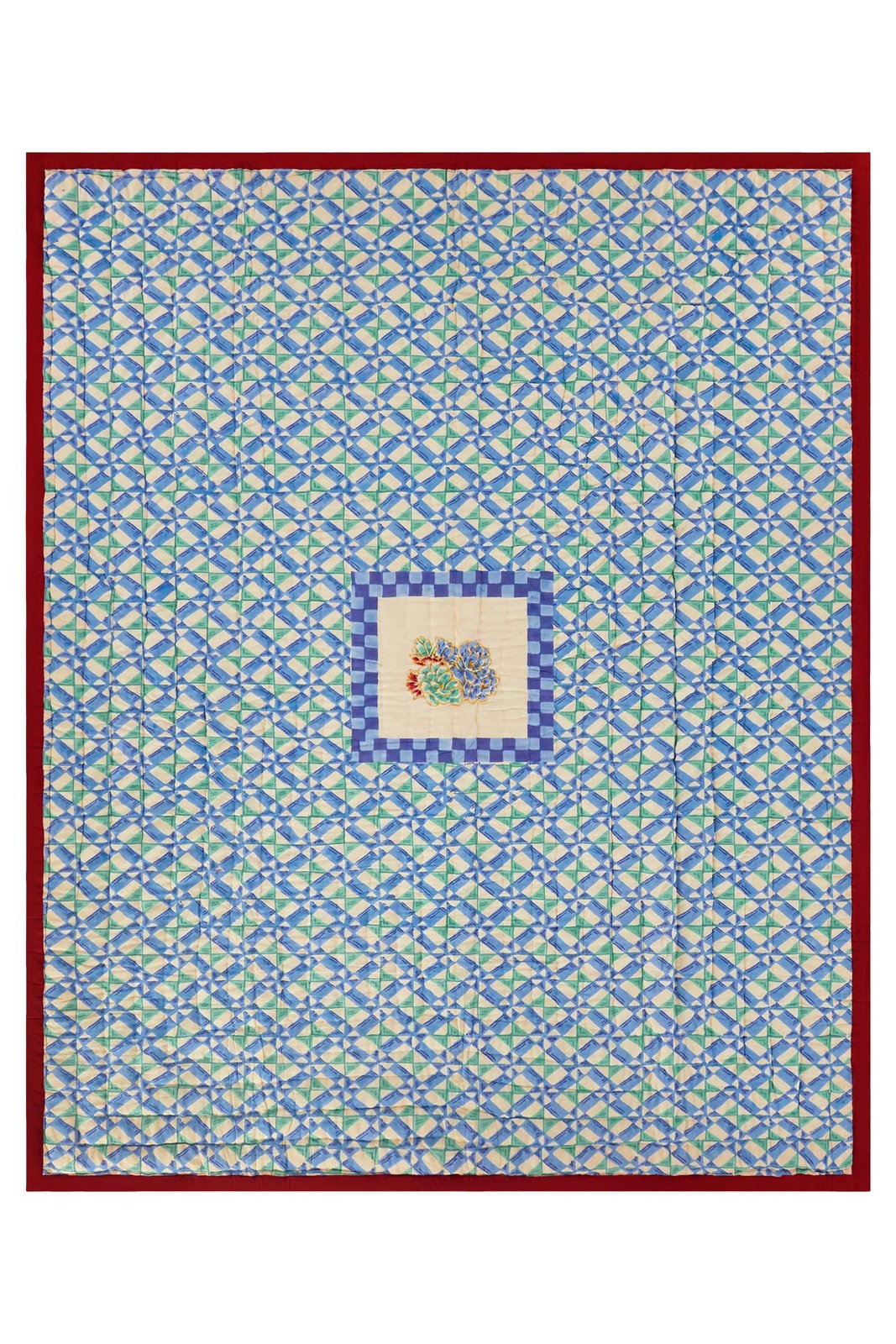 reversible quilt 220x270cm--positano red tiles