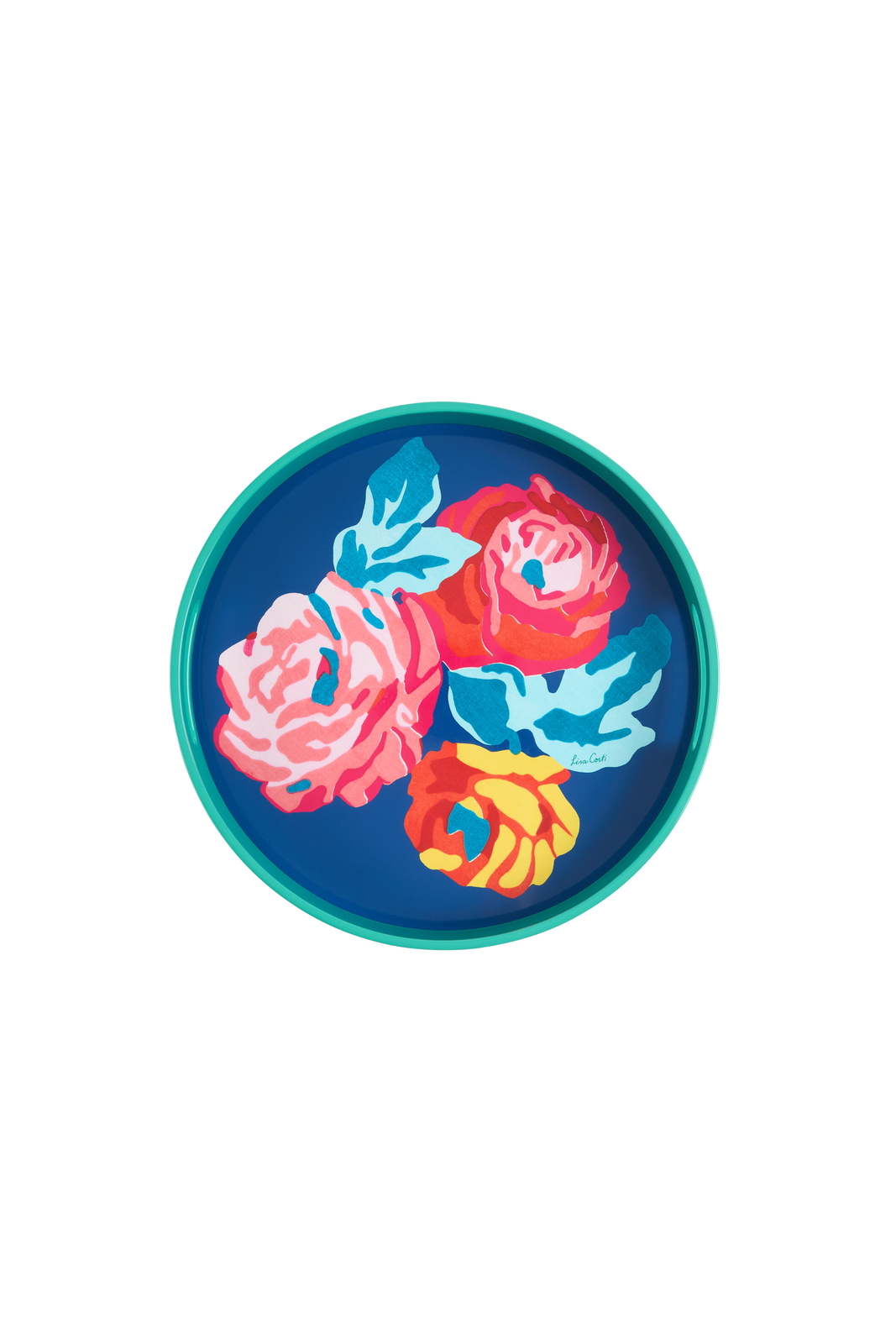 round tray--nizam flower blue