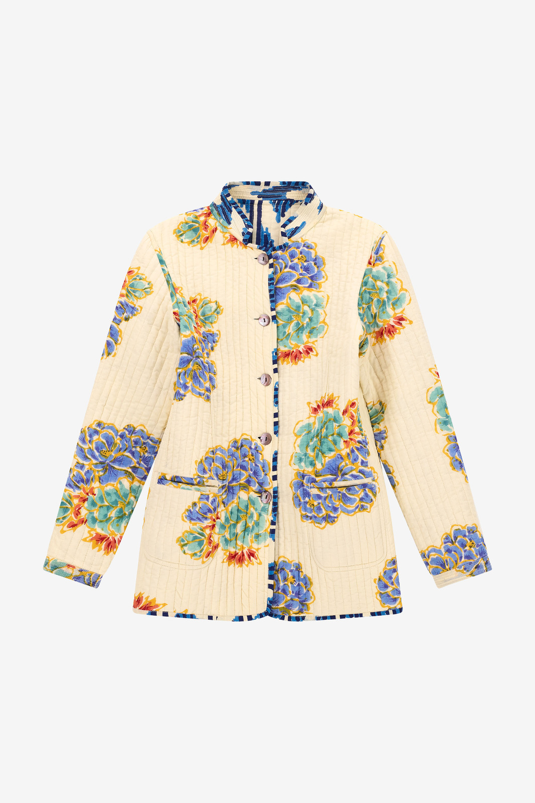 jhodpuri jacket--ikat arrow blue