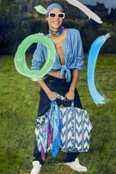 pochette seta--dandelion blue