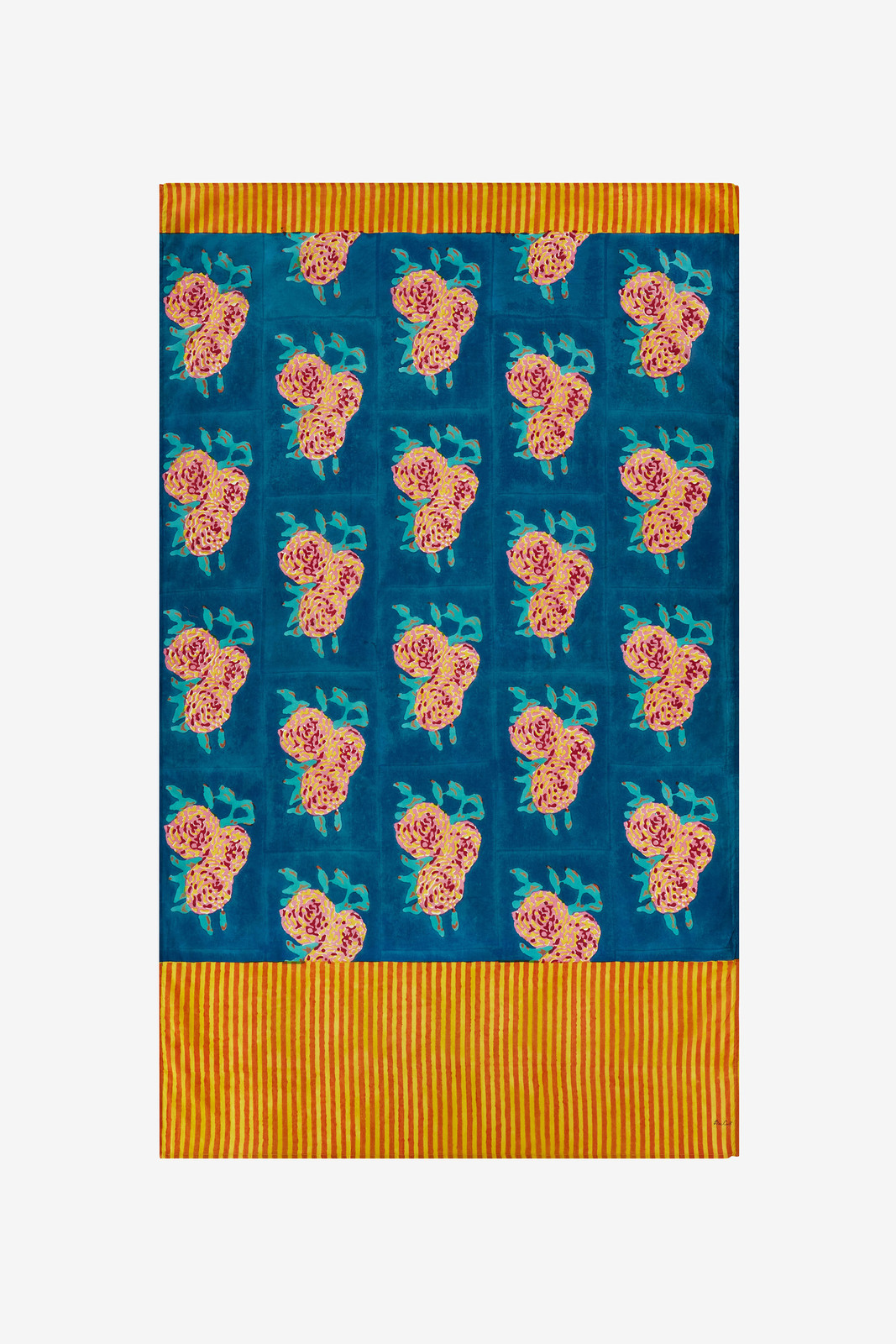 pareo mussola 110x180--leopard flower teal