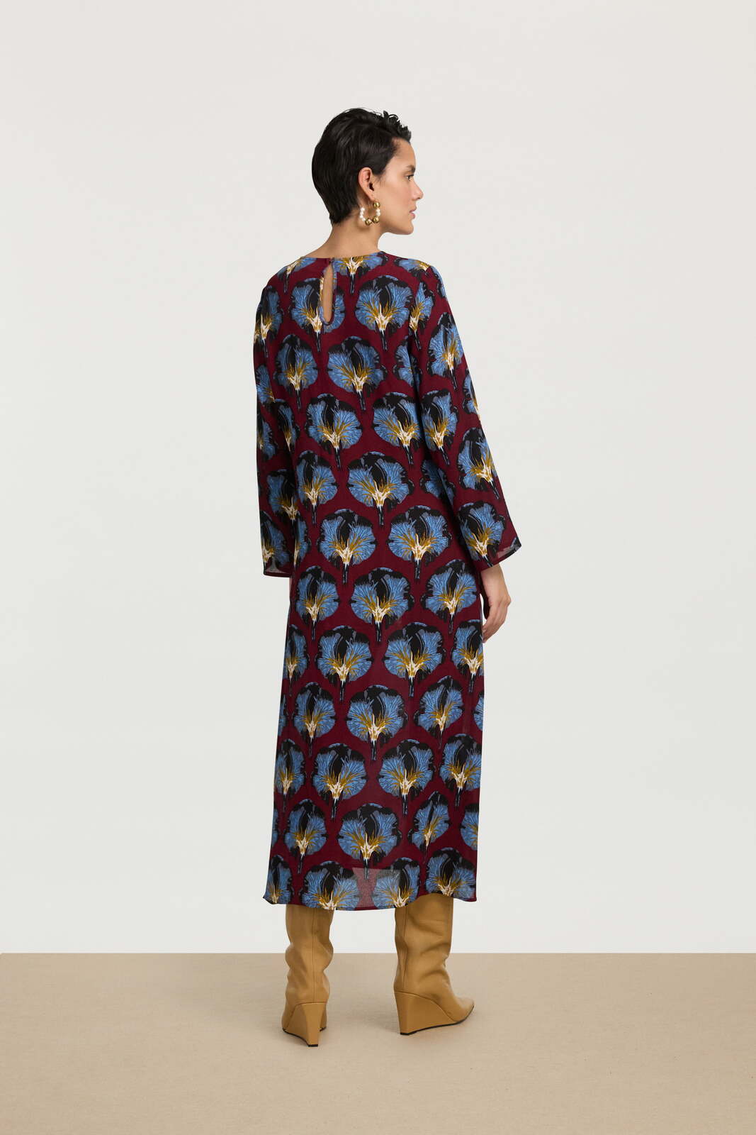 amla dress--kaori dark ruby red